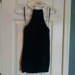 SOLD! WHBM Halter Top, Black with white Tie