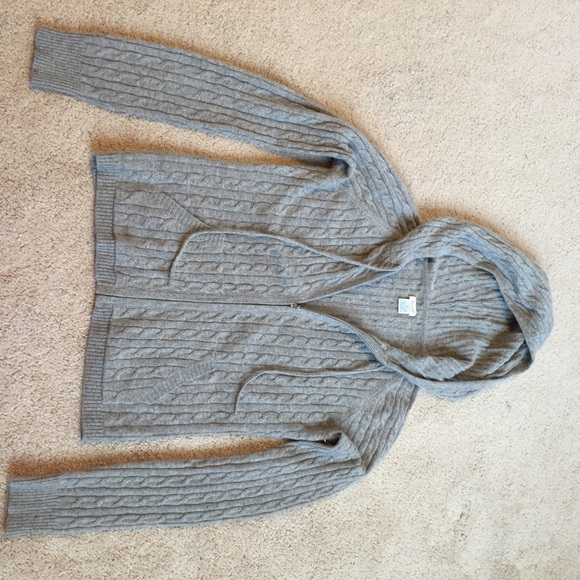 Aqua zip up cashmere sweater