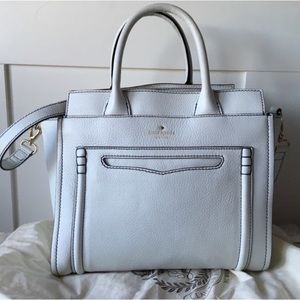 WHITE LARGE KATE SPADE CLAREMONT MARCELLA BAG