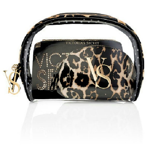 Victoria's Secret Handbags - Leopard Cosmetic Bag Trio