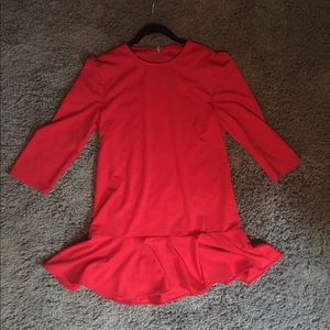 Red peplum dress