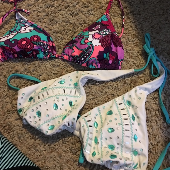 Two bikini tops
