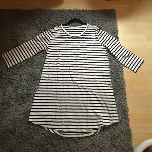Black and white striped t-shirt dress