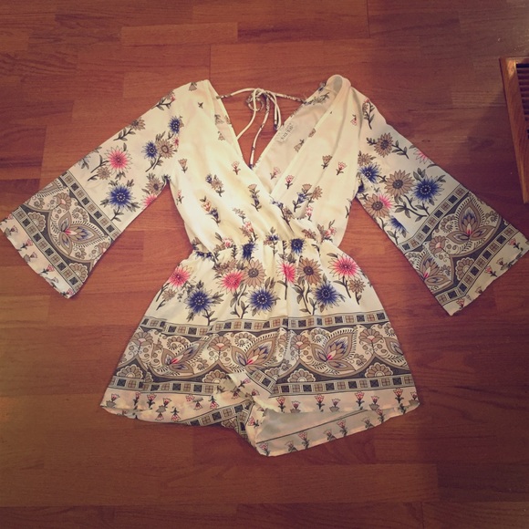 Black/Bead Shorts Romper