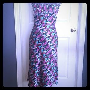 Laundry Strapless Geometric wave dress