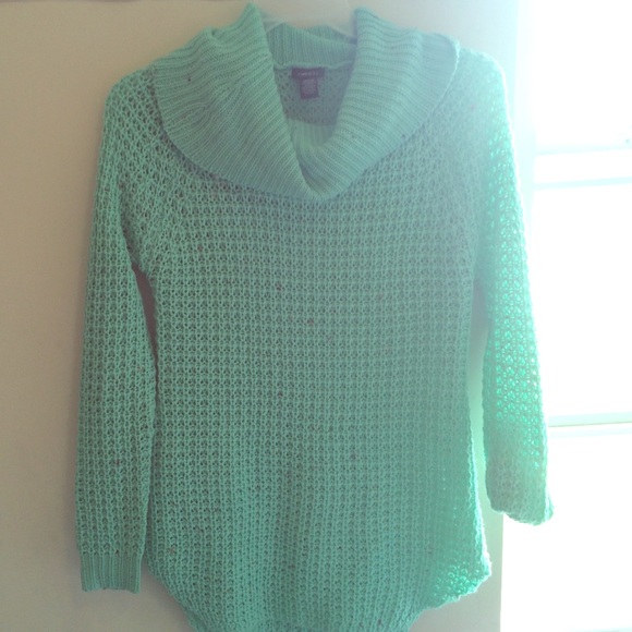 Turquoise turtle neck sweater dress