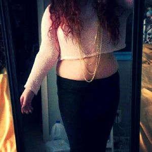 Pink Hoodied Crop Top