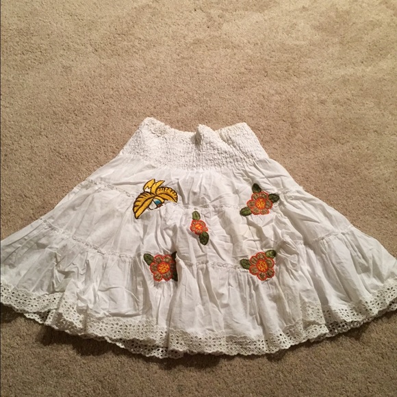 Aqua peasant skirt