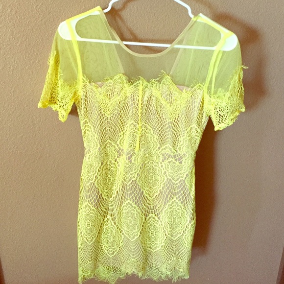 Bright Yellow Lace Dress