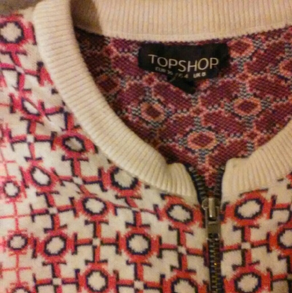 Top Shop Zip Up Cardigan Sweater