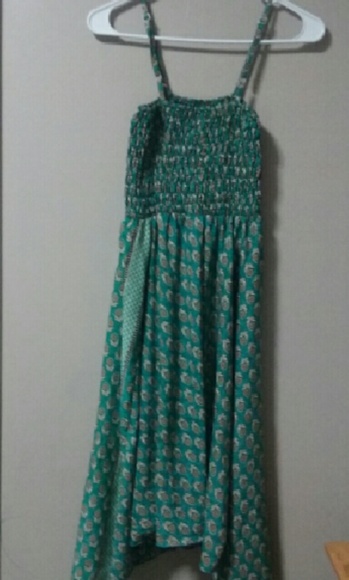 Green Tribal Print Sundresss