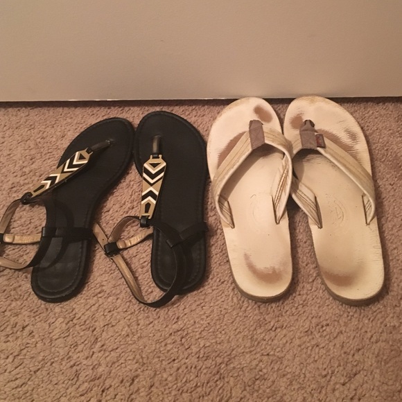 White rainbows and black sandals