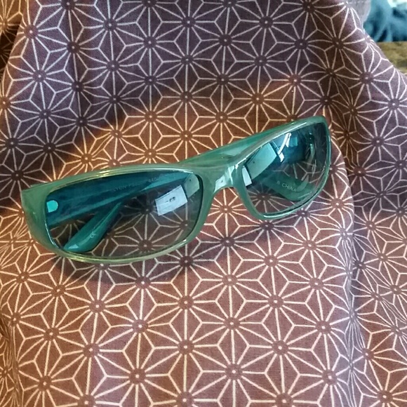 Turquoise framed sunglasses
