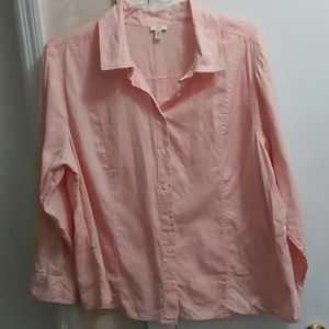 Pink Cotton Button Down Shirt