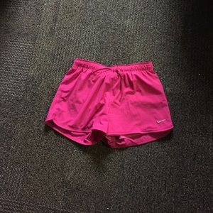 Pink Dri-fit Nike running shorts, GENTLY used.