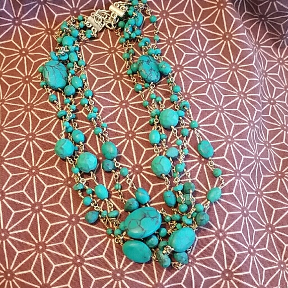 Ann Taylor Gorgeous Turquoise and Silver necklace