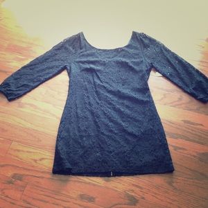 Black lace mini dress