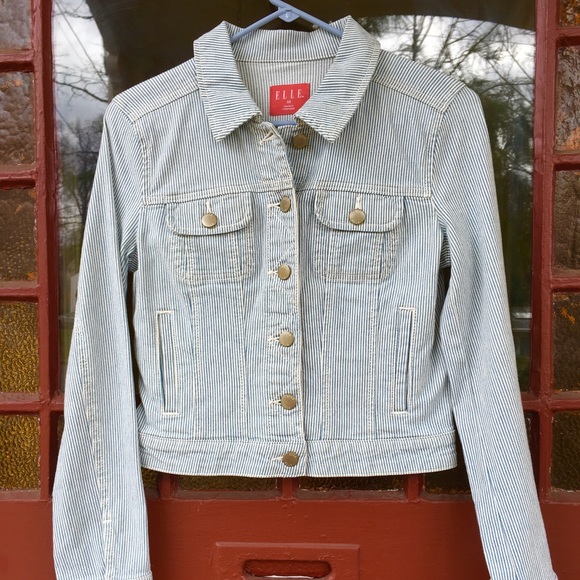 ELLE DENIM STRIPED JACKET SIZE SMALL-NEW WITH TAGS