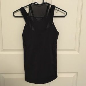 Lululemon size 6 black mesh tank top