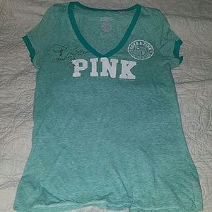 Pink by VS V-neck T-shirt w/ Capped Sleeves (Lg)