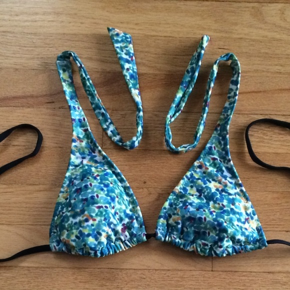 << Blue Green String Bikini Top!! >> - Picture 2 of 2
