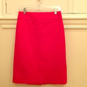 Bright red pencil skirt