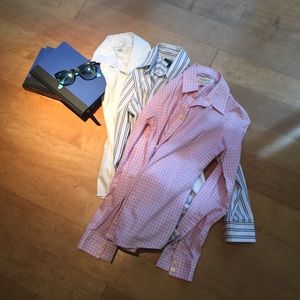Three Banana Republic Non-Iron Dress Shirts, Sz 0