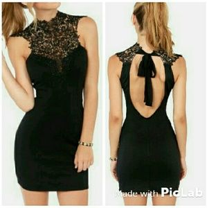 Lulu's Renaissance Court Backless Dress in Black