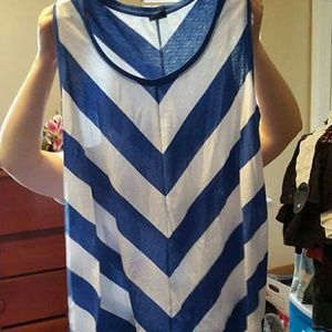 Blue and white tank top