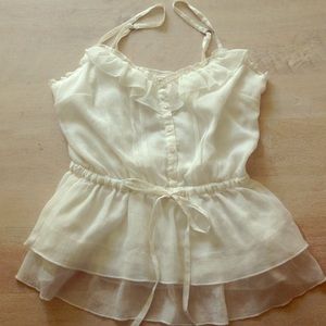 Off white, peplum blouse