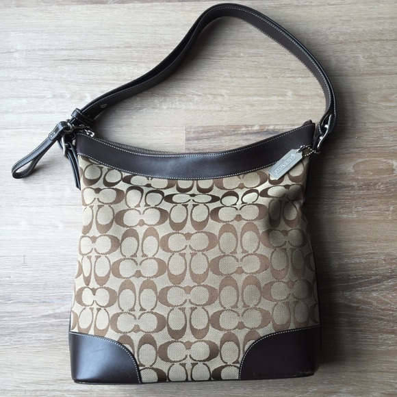 Classic Coach Canvas & Leather Signature Handbag