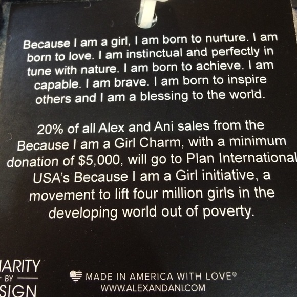 Authentic Alex & Ani Silver Because I Am A Girl - Picture 2 of 3