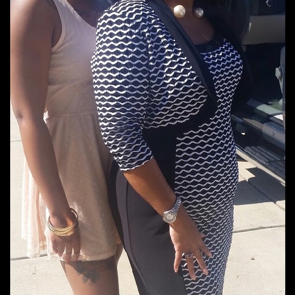 Black and white 2 piece dress