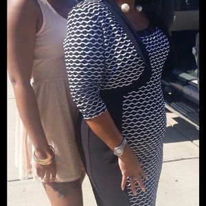 Black and white 2 piece dress