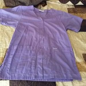 Button up scrub top