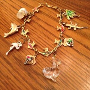 Charm bracelet filled with sea themed charms