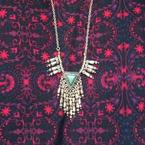 F21 Green and Gold Triangle Necklace