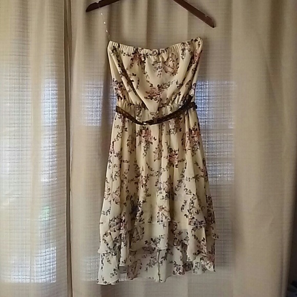 Strapless high-low dress