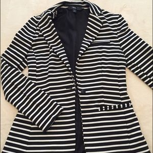Mossimo jacket blazer black & white stripe size S
