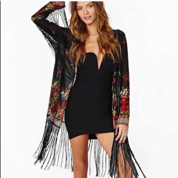 Nasty Gal Fringe Kimono