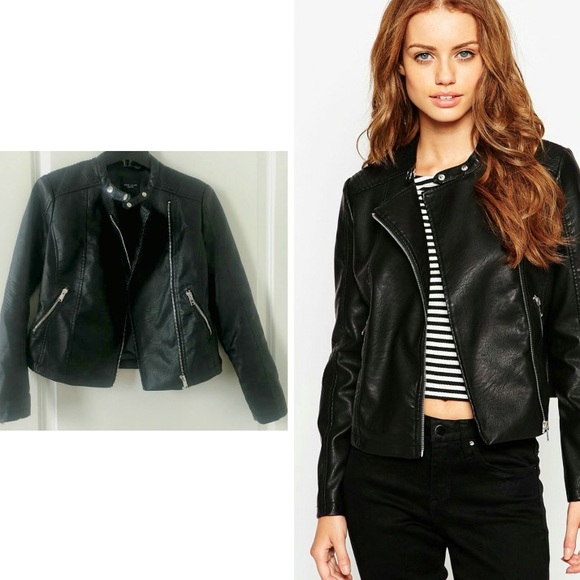 asos petite leather jacket