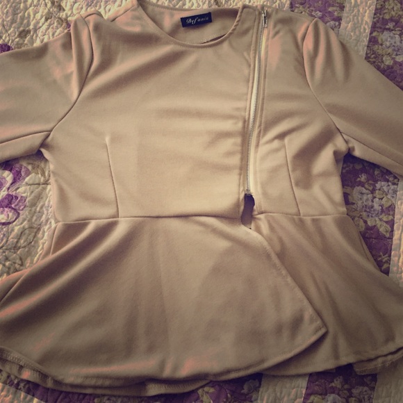 Peplum Side Zipper Jacket