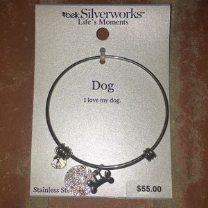 Silver "I love my dog" bangle-one day •SALE•-