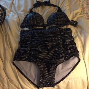 High waisted bathing suit.