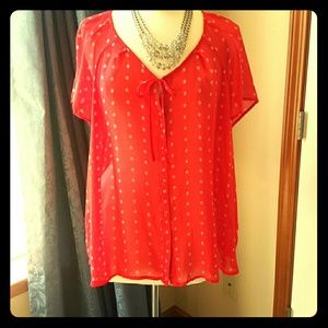 Red chiffon blouse