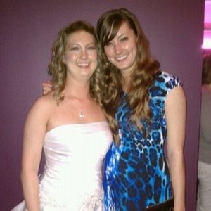 Blue and black leopard print dress.