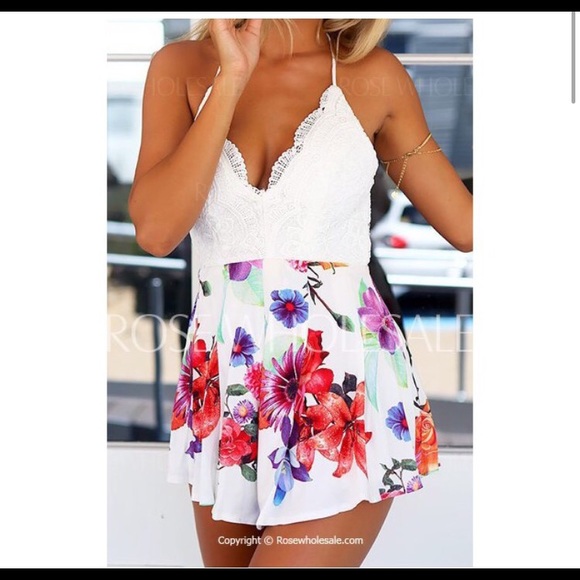 Super cute backless romper!