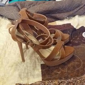 Tan strappy heels