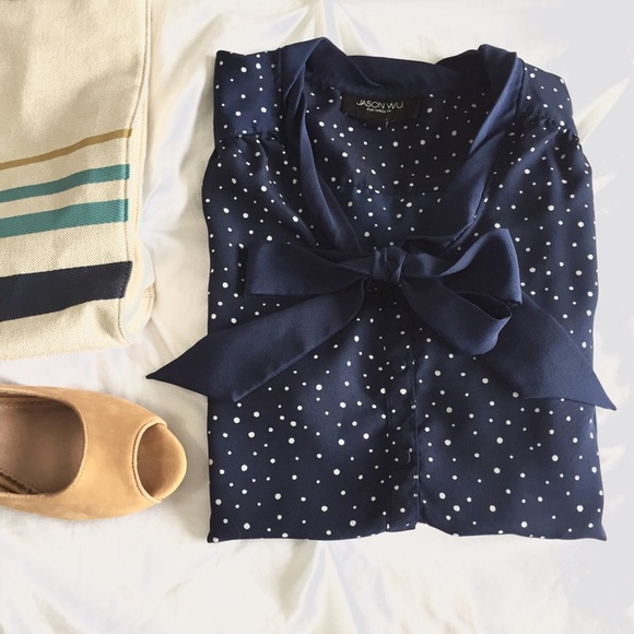 Jason Wu Tops - polka dot tie blouse.