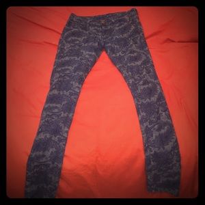 Printed skinny jeans. Care to make an offer?
